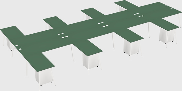 Shared l-shaped office desk system