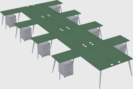 Shared l-shaped office desk system