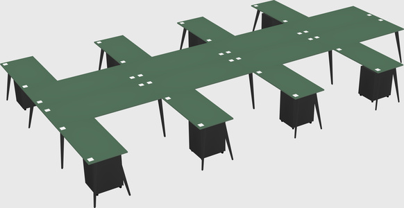 Shared l-shaped office desk system