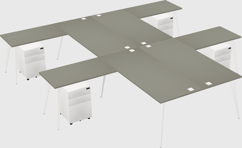 Shared l-shaped office desk system