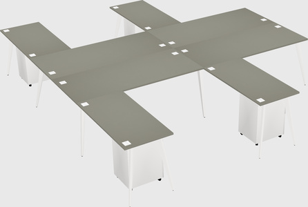 Shared l-shaped office desk system