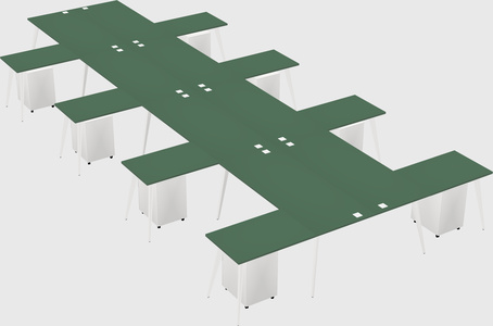 Shared l-shaped office desk system