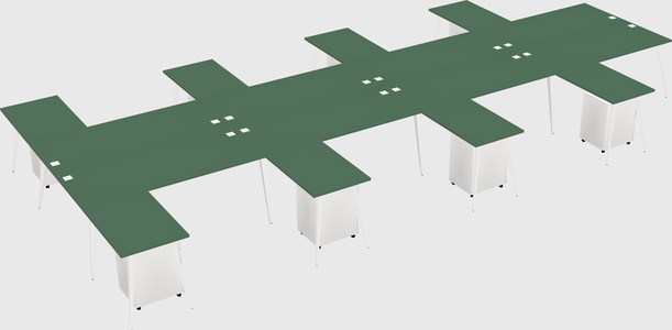 Shared l-shaped office desk system