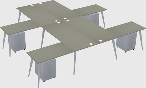 Shared l-shaped office desk system