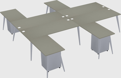 Shared l-shaped office desk system