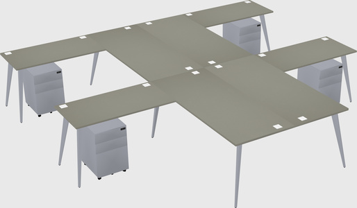 Shared l-shaped office desk system