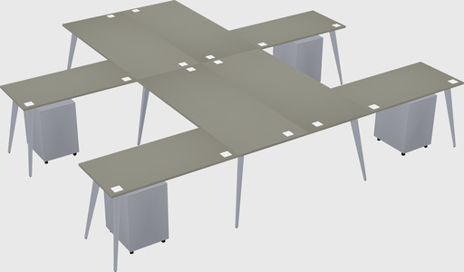 Shared l-shaped office desk system