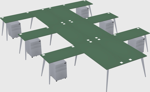 Shared l-shaped office desk system
