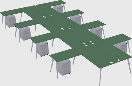 Shared l-shaped office desk system