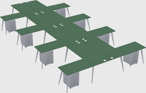 Shared l-shaped office desk system