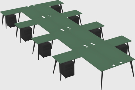 Shared l-shaped office desk system