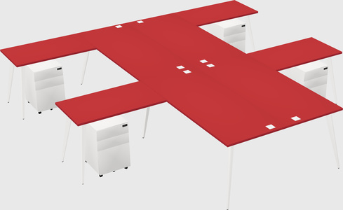 Shared l-shaped office desk system