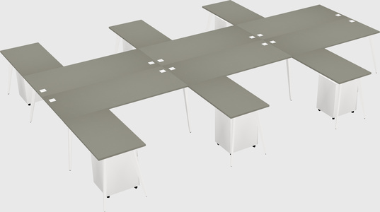 Shared l-shaped office desk system