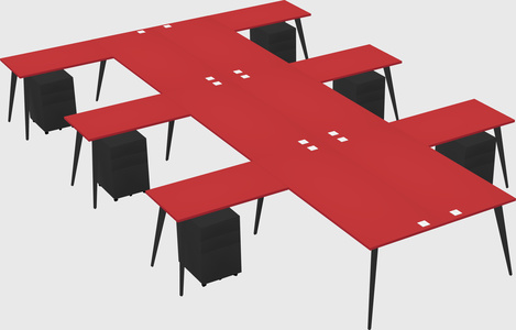 Shared l-shaped office desk system