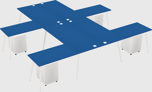 Shared l-shaped office desk system