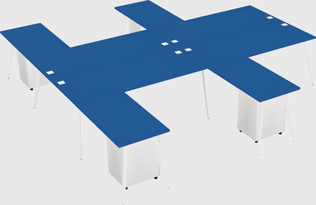 Shared l-shaped office desk system
