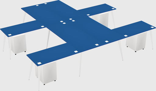 Shared l-shaped office desk system