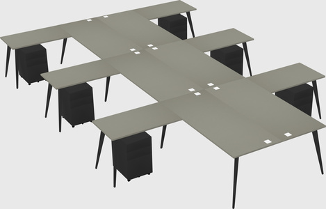 Shared l-shaped office desk system