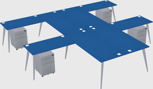 Shared l-shaped office desk system