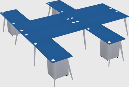 Shared l-shaped office desk system