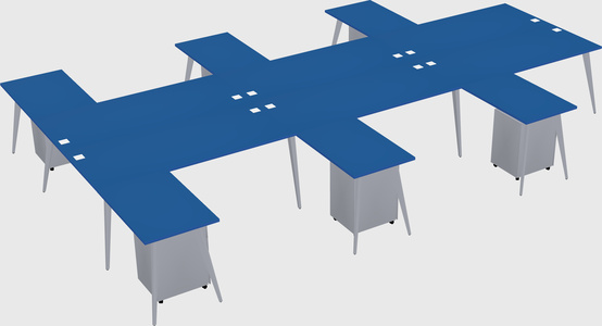 Shared l-shaped office desk system