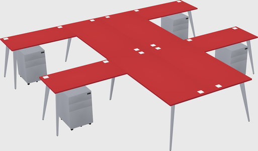 Shared l-shaped office desk system