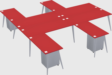 Shared l-shaped office desk system