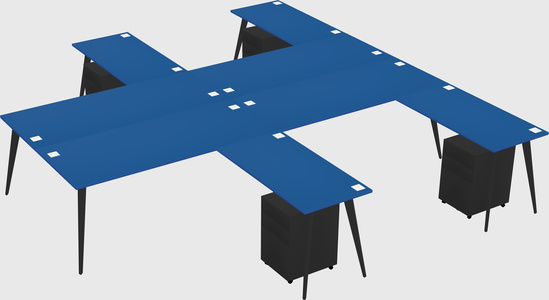 Shared L-shaped Office Desk System