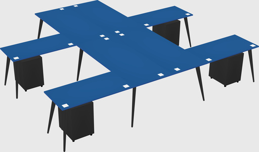 Shared l-shaped office desk system
