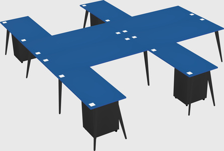 Shared l-shaped office desk system