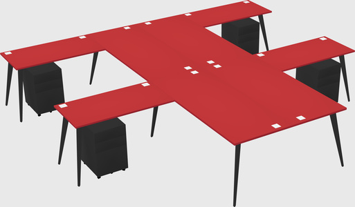 Shared l-shaped office desk system