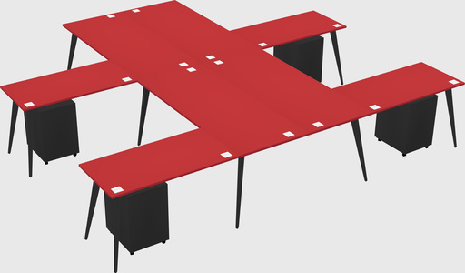 Shared l-shaped office desk system