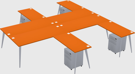 Shared L-shaped Office Desk System