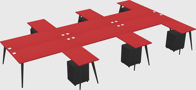 Shared L-shaped Office Desk System