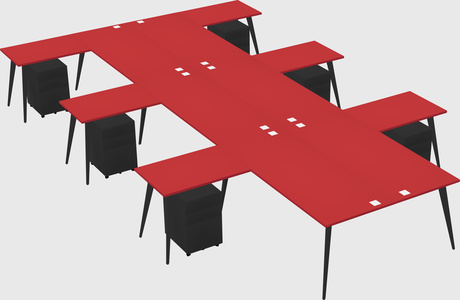 Shared l-shaped office desk system