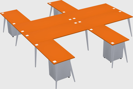 Shared l-shaped office desk system