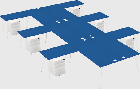 Shared l-shaped office desk system