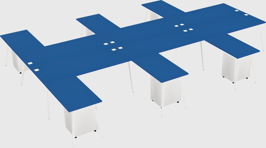 Shared l-shaped office desk system