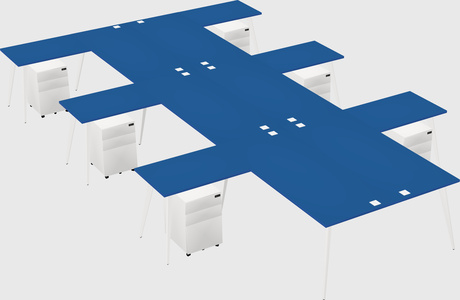 Shared l-shaped office desk system