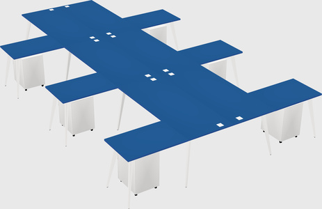 Shared l-shaped office desk system