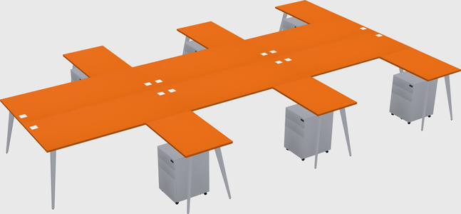 Shared L-shaped Office Desk System