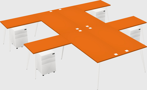 Shared l-shaped office desk system