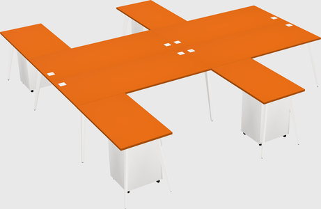 Shared l-shaped office desk system