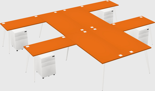Shared l-shaped office desk system