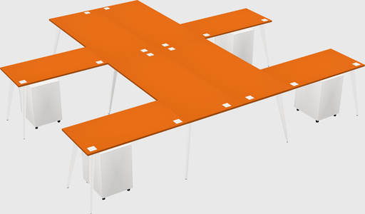 Shared l-shaped office desk system
