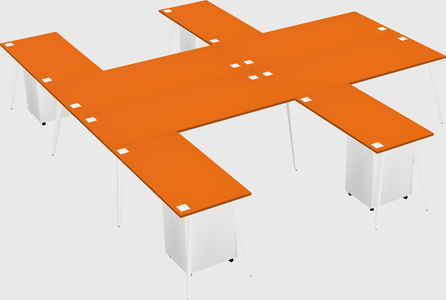 Shared l-shaped office desk system
