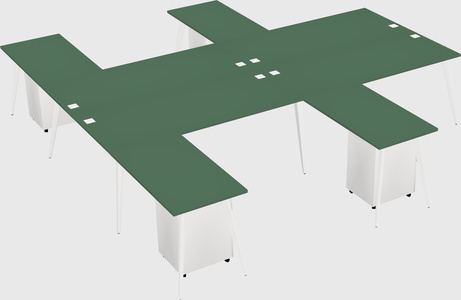 Shared l-shaped office desk system