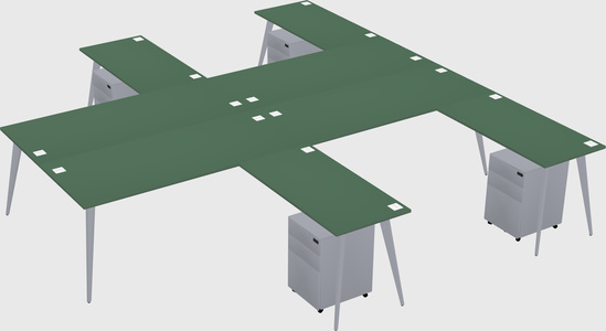 Shared L-shaped Office Desk System