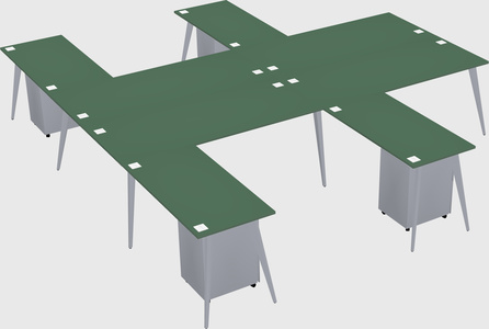 Shared l-shaped office desk system