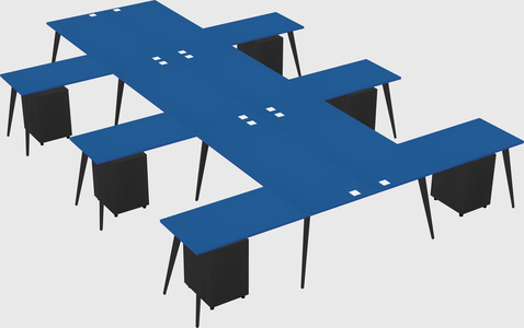 Shared l-shaped office desk system